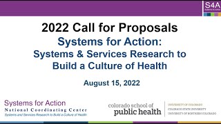 2022 Call for Proposals Informational Webinar  81522 [upl. by Appledorf]