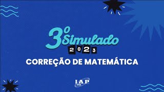 CORREÇÃO  3º SIMULADO IFRN  MATEMÁTICA  EXAME DE SELEÇÃO [upl. by Dalton]