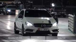 A45 AMG vs Honda Civic [upl. by Salvay173]