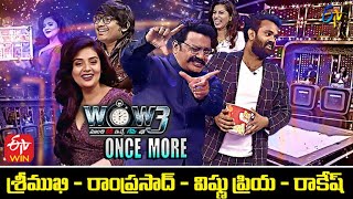 Wow Once More  Sreemukhi Auto Ramprasad Vishnu Priya Rocking Rakesh  21st September 2021  ETV [upl. by Nuahc475]