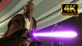 Star Wars Revenge of the Sith 2005  Mace Windu vs Palpatine  4k [upl. by Tillion535]