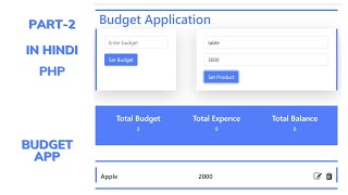 P2 Budget Application by PHP Justforcode [upl. by Aksoyn325]