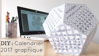 Tuto  calendrier 3D graphique 2017 [upl. by Liggitt]