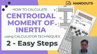 CANON F789SGA Calculator Techniques 1  Centroidal Moment of Inertia [upl. by Freddi557]