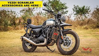 New yezdi scrambler accessories 2022  Yezdi scrambler  Bike accessories  Royal customs [upl. by Lamag62]