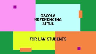 Oscola Referencing Guide for Law Students [upl. by Anes296]