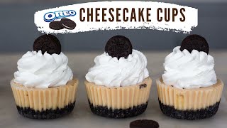 Eggless baked Oreo cheesecake cups  Best baked eggless cheesecake recipe  Bake With Shivesh [upl. by Salvatore412]