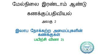 2 TN ACCOUNTANCY UNIT 2 NON PROFIT ORGANISATION TAMIL MEDIUM PROBLEM NO 21 [upl. by Deutsch]