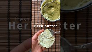 Fresh herb butter with dukkah baguette 🤪 baguette butter herbbutter breadandbutter [upl. by Lada]