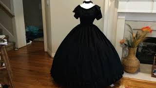 Making a gothic Victorian Mouring evening gown from 1861 because its spooky season [upl. by Zadack]