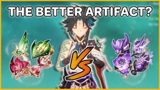 Xiao Artifact Comparison Vermillion Hereafter vs Viridescent and Gladiator  Genshin Impact [upl. by Flori479]