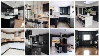 Modern Black amp White Kitchen Design  Black amp White Kitchen CabinetsBlack White Kitchen Combination [upl. by Paxon]