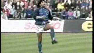 Diego Maradona warming up Napoli v Bayern Munich to Life is life by opus [upl. by Deste22]