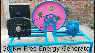 How To Make 50kw Free Energy Generator From 50kw Alternator And 5 hp 2850 Rpm Induction Motor [upl. by Mairym820]