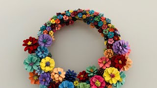 DIY Pinecone Flower Wreath Tutorial [upl. by Neerbas418]