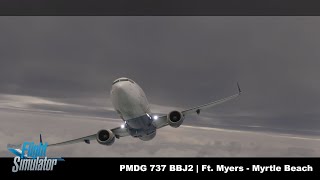 MSFS2020  PMDG 737BBJ2  KRSWKMYR [upl. by Aldarcie]