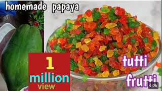 आज बनाया बच्चों का मनपसंद टूटी फ्रूटी घरपरquottutti frutti recipequot papaya homemade tutti frutti recipe [upl. by Irehc561]