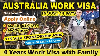 🇦🇺 Get Australia Work Visa Online in 14 Days  215 VISA SPONSORSHIP JOBS  Skill Shortage Visa 🇦🇺 [upl. by Llehcal116]