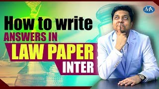 How to write answer in law paper in CA CS CMA II CA CS CMA Inter [upl. by Anippesuig]