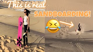 SANDBOARDING IN WHITE DESERT EGYPT EPIC FAIL🤣 shorts egypt sandboarding egypt whitedesert [upl. by Hulburt912]