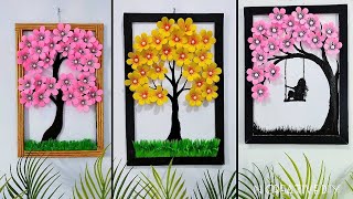 Best paper craft for home decor  Unique Tree wall hanging  Paper flower wall decor  Room decor [upl. by Kraft]