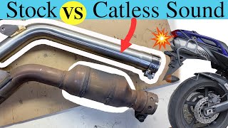 Catless Midpipe FZ6 Exhaust Sound  Fly by [upl. by Morocco12]