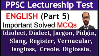 PPSCFPSC Test PreparationPart 5  Language and LinguisticsEnglish Lectureship Paper  Solved MCQs [upl. by Adnyc]