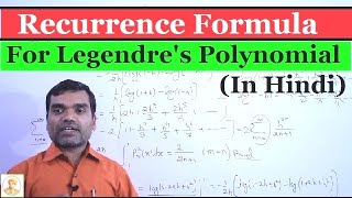 Legendres Polynomial  Recurrence Formularelation in Hindi [upl. by Ahsil658]