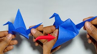 How to make a paper flying bird  paper bird origami [upl. by Olympe954]