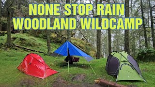 NONE STOP RAIN Woodland wild camping at Haweswater the Lake District National Park [upl. by Anaet768]