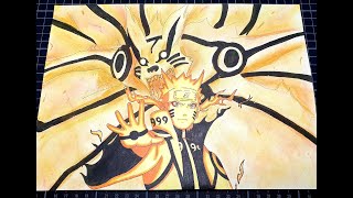 Drawing Naruto amp Kurama  Bijuu Sage Mode [upl. by Vergil]