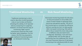 CRA Knowledge  Traditional Monitoring vs Risk Based Monitoring [upl. by Alexio]