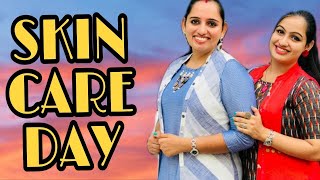 Manve Surendran  Skin Care Video  Chimney Vlogs  Sisters  Skin care Day  Herbal Beauty Parlour [upl. by Luapnoj]