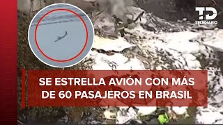 Avión se ESTRELLA y cae en Brasil con más de 60 pasajeros a bordo [upl. by Abehs556]