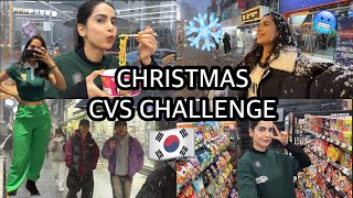 🇰🇷MYSTERY COLOR CVS CHALLENGE shopping in the snow ❄️ [upl. by Brandice770]