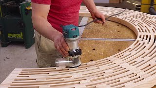 How to MAKE a Bench Woodworking Curved Bench [upl. by Ttegirb]