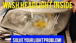 Headlight Wash Inside How to Remove Dust Inside Headlight Clean [upl. by Yekcim]