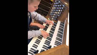 Rodgers Infinity 489 Church of the Epiphany Coon Rapids MN brothers Spanish Tornado piano duet [upl. by Nerval586]