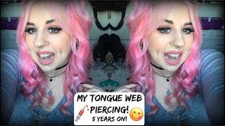 My Tongue Web Frenulum Piercing  5years on ❤ [upl. by Chaim963]