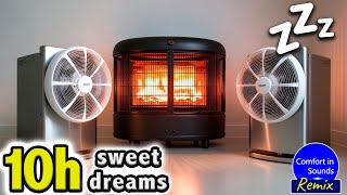 FALL ASLEEP IN 3 MINUTES Two Fan Sounds and Heater Sound for Sleeping or Studying Dark Screen [upl. by Arvie197]