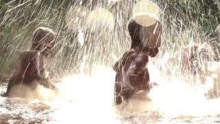 Water Drumming by Bayaka children Enyelle Congo [upl. by Leontina]