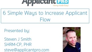 6 Simple Ways to Increase Applicant Flow [upl. by Kennie]