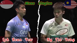 Badminton Ng Tze Yong MALAYSIA vs SINGAPORE Loh Kean Yew Mens Singles [upl. by Dronel]