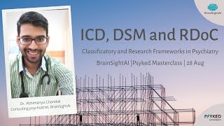 ICD DSM and RDoC  BrainSightAIs Psyked Masterclass with psychiatrist Dr Abhimanyu Chandak [upl. by Angy]