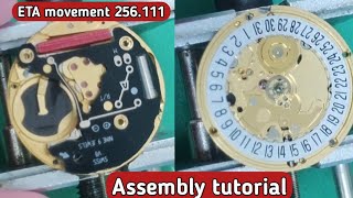 How to service ETA movement 256111  Assembly tutorial [upl. by Conrado]