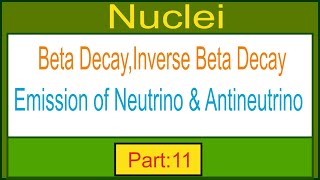 Nuclei Beta decay Inverse Beta decayNeutrinoAntineutrino emission [upl. by Simah]