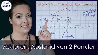 Vektoren  Abstand von zwei Punkten berechnen by einfach mathe [upl. by Bullen]