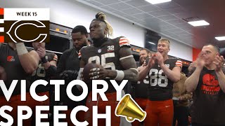 Kevin Stefanskis Locker Room Victory Speech vs Bears [upl. by Anayd]