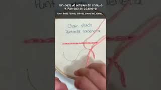 4 PUNTADA CADENETA 🚀Tutorial en 1 minuto 🧵Puntadas de BORDADO básicas para PRINCIPIANTES Shorts [upl. by Teraj]