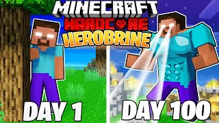 I Survived 100 DAYS as HEROBRINE in HARDCORE Minecraft [upl. by Beverly873]